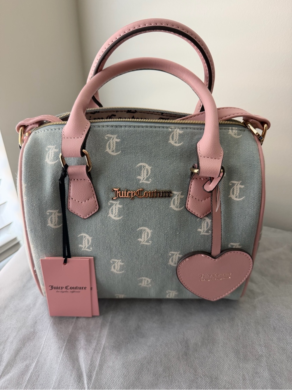 Juicy Couture Pink and Blue denim Satchel